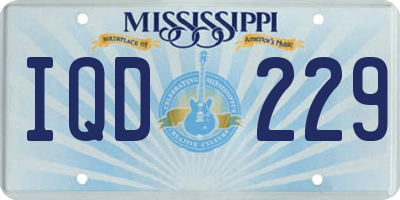 MS license plate IQD229