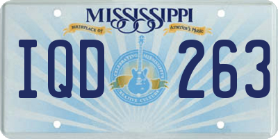 MS license plate IQD263