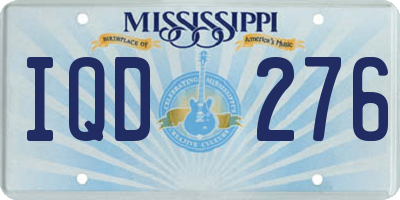 MS license plate IQD276