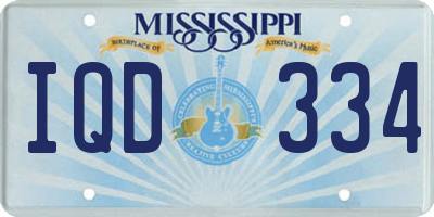 MS license plate IQD334