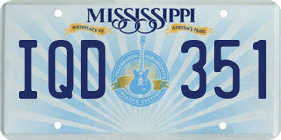 MS license plate IQD351