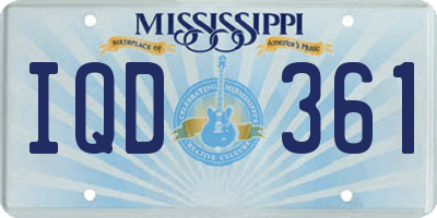 MS license plate IQD361