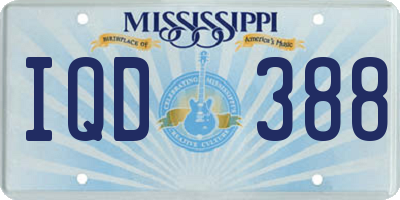 MS license plate IQD388