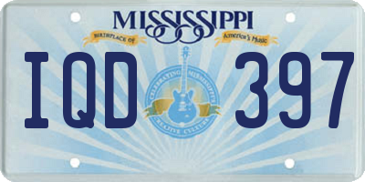 MS license plate IQD397