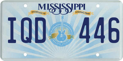 MS license plate IQD446