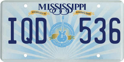 MS license plate IQD536