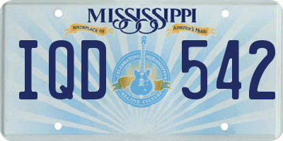 MS license plate IQD542