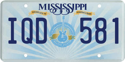 MS license plate IQD581