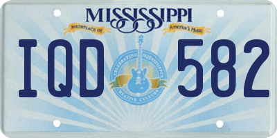 MS license plate IQD582