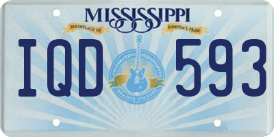 MS license plate IQD593