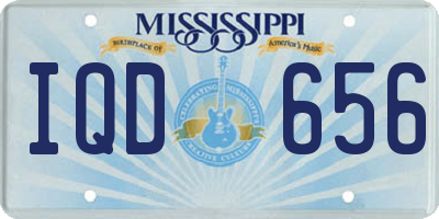 MS license plate IQD656