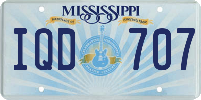 MS license plate IQD707