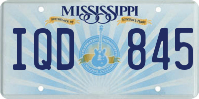 MS license plate IQD845