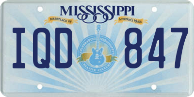 MS license plate IQD847