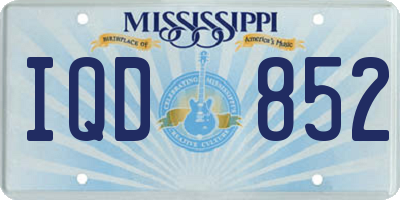 MS license plate IQD852
