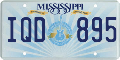 MS license plate IQD895
