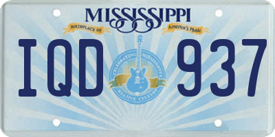 MS license plate IQD937