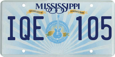 MS license plate IQE105