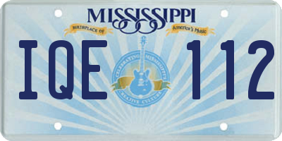 MS license plate IQE112