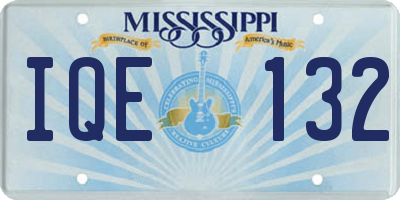 MS license plate IQE132