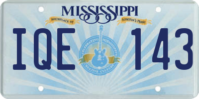 MS license plate IQE143