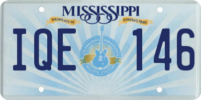 MS license plate IQE146