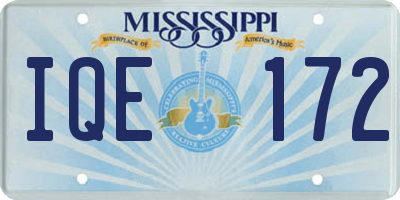 MS license plate IQE172