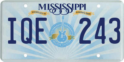 MS license plate IQE243