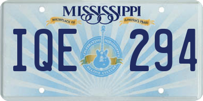 MS license plate IQE294