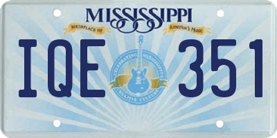 MS license plate IQE351