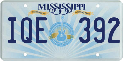 MS license plate IQE392