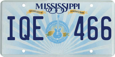 MS license plate IQE466