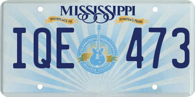 MS license plate IQE473