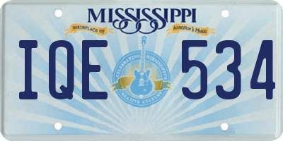 MS license plate IQE534