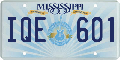 MS license plate IQE601