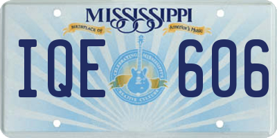 MS license plate IQE606