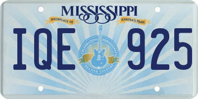 MS license plate IQE925