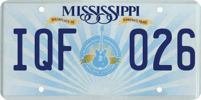 MS license plate IQF026