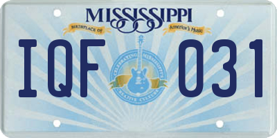 MS license plate IQF031