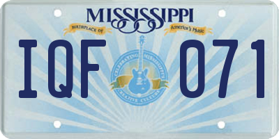 MS license plate IQF071