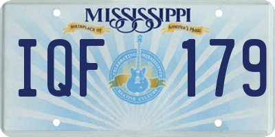 MS license plate IQF179