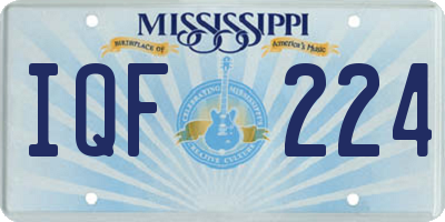 MS license plate IQF224