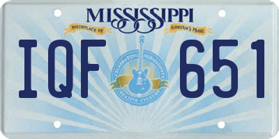 MS license plate IQF651