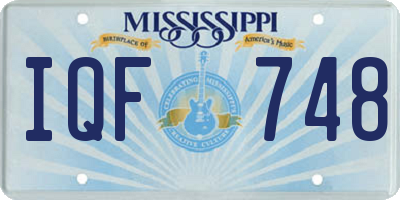 MS license plate IQF748
