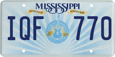 MS license plate IQF770