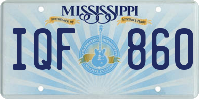 MS license plate IQF860