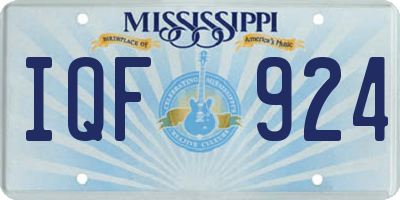 MS license plate IQF924