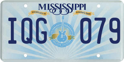 MS license plate IQG079