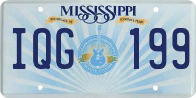 MS license plate IQG199