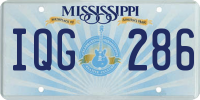 MS license plate IQG286